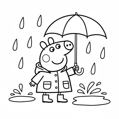 Peppa Pig i regnjacka