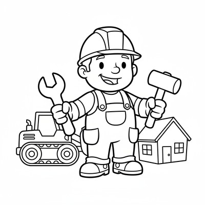Byggare Bob med verktyg i handen