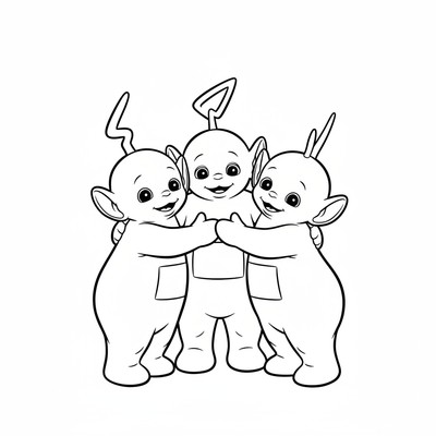 Teletubbies som kramas