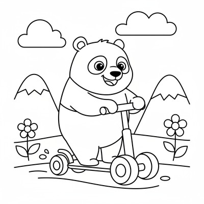 Po på sin sparkcykel