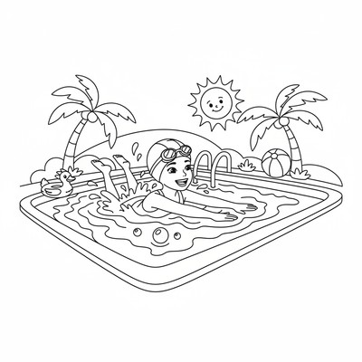 Barbie som simmar i pool