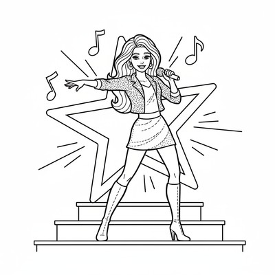 Barbie på scen som popstjärna