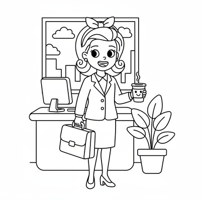 Barbie i kontorskläder