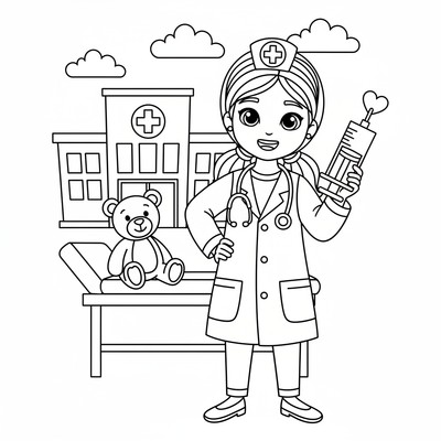 Barbie i läkarkläder