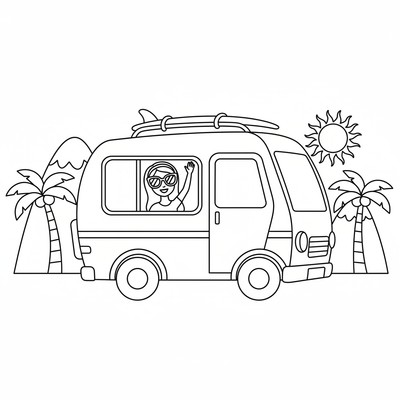 Barbie i husbil på semester