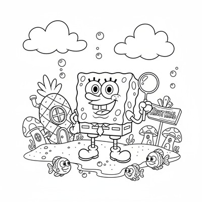 Svampbob i undervattensstad Bikini Bottom