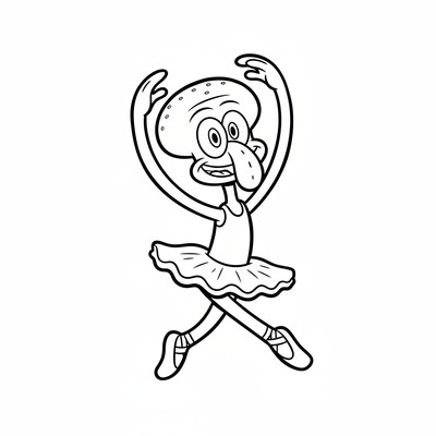 Squidward som dansar balett