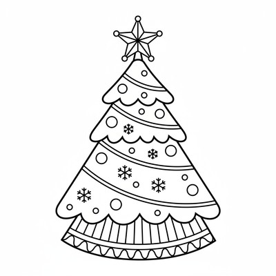 Julgran med stjärna på toppen