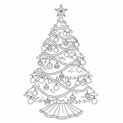 Julgran dekorerad med kulor och glitter