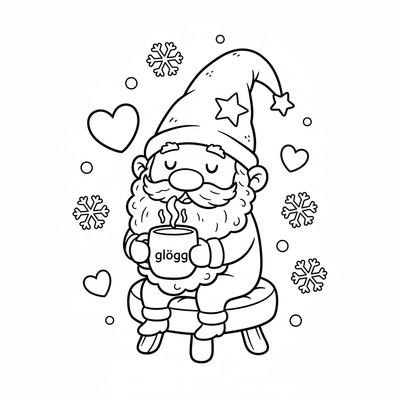 Tomte som dricker glögg