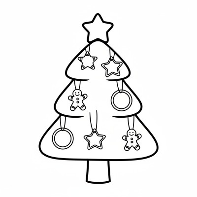 Julgran med pepparkakor som dekoration