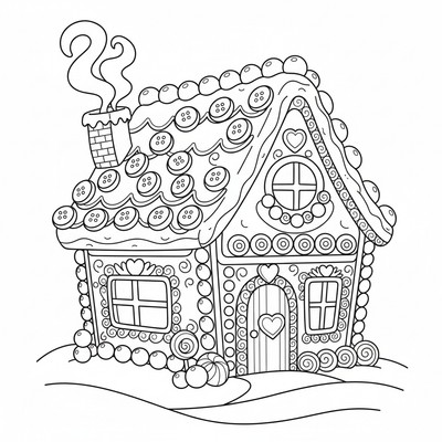 Pepparkakshus dekorerat med nonstop