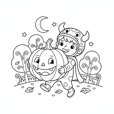 Pumpa som bärs av barn i dräkt