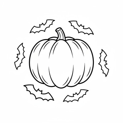 Pumpa med fladdermöss runtom