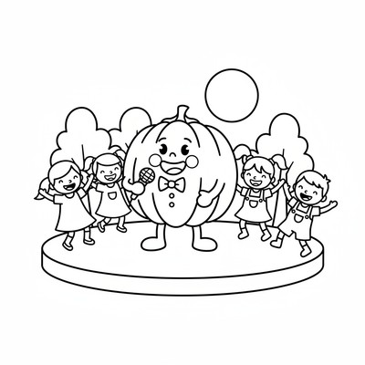 Pumpa på scen med dansande barn