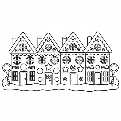 Pepparkakshus i radhus-stil