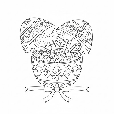 Påskägg med godis inuti