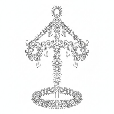 Midsommarstång med blommor