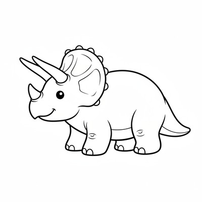 Triceratops i profil med hornen fram