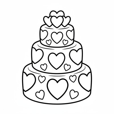 Tårta dekorerad med hjärtan