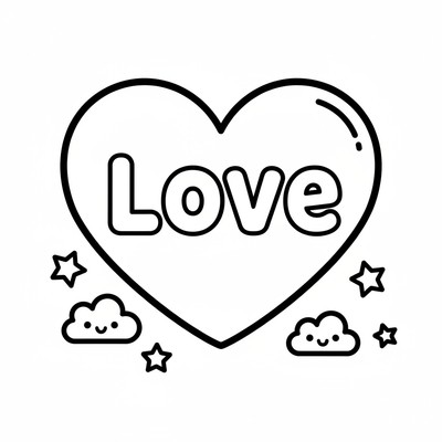 Hjärta med text “Love”