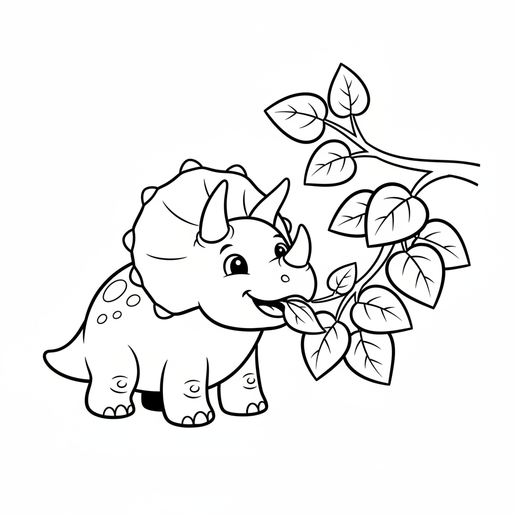 Triceratops som tuggar blad
