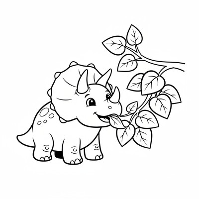 Triceratops som tuggar blad