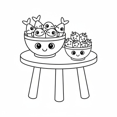 Bord med sill och jordgubbar