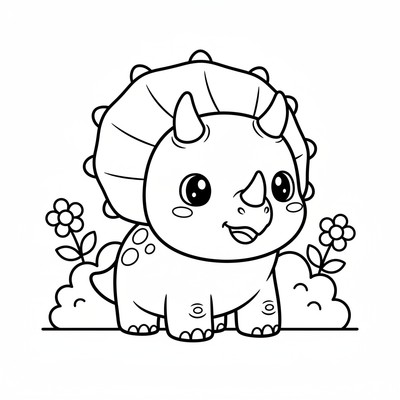 Chibi-triceratops (kawaii)