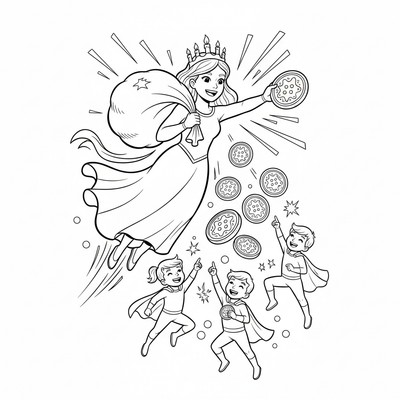 Lucia som delar ut pepparkakor