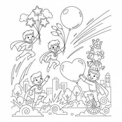 Barn som leker med ballonger