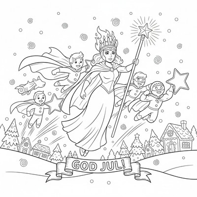 Luciatåg på julkort