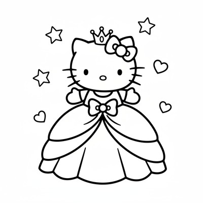 Hello Kitty i prinsessklänning