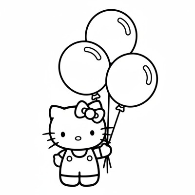 Hello Kitty med ballonger