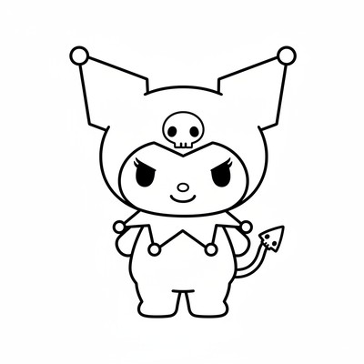 Kuromi med sin jesterhatt