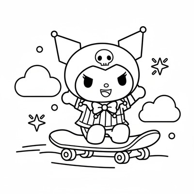 Kuromi på skateboard