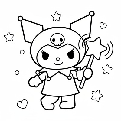 Kuromi som håller trollstav