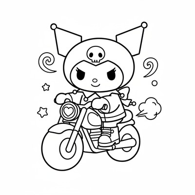 Kuromi på motorcykel