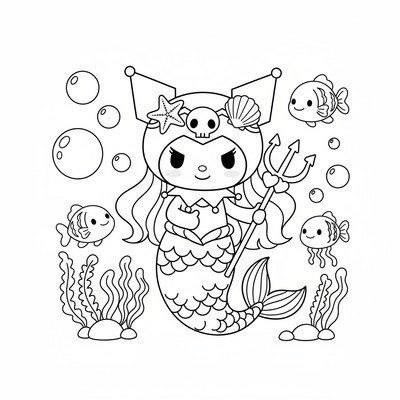 Kuromi i sjöjungfrustil