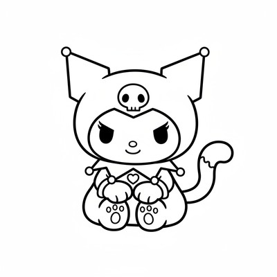 Kuromi i kattdräkt