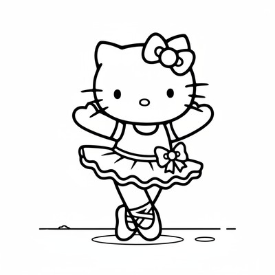 Hello Kitty som dansar balett