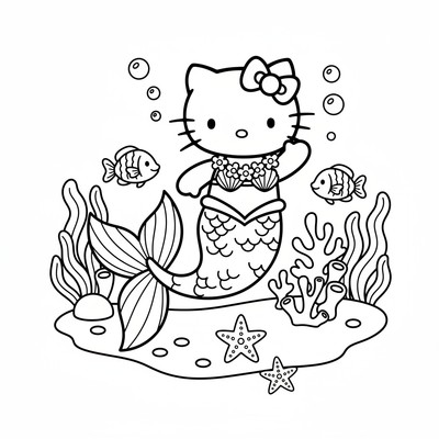 Hello Kitty i sjöjungfrukläder