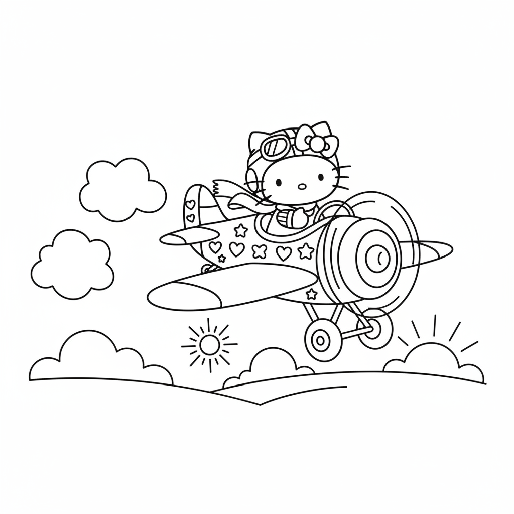 Hello Kitty i flygplan