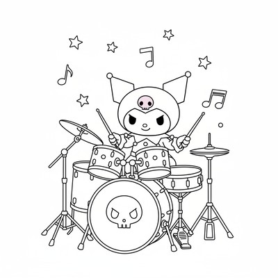 Kuromi som spelar trummor