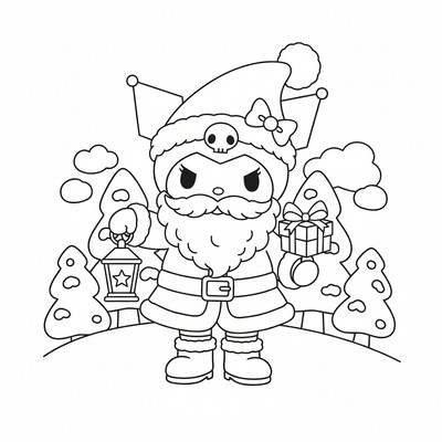 Kuromi i tomtekläder