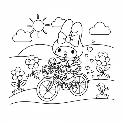 My Melody på cykel