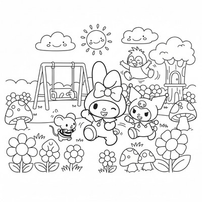 My Melody som leker med vänner