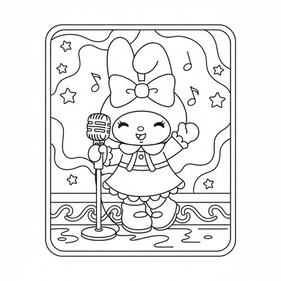 My Melody som sjunger i mikrofon