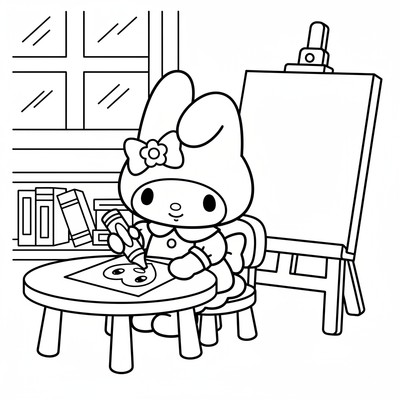 My Melody som ritar teckning