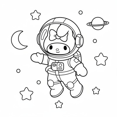 My Melody i rymddräkt